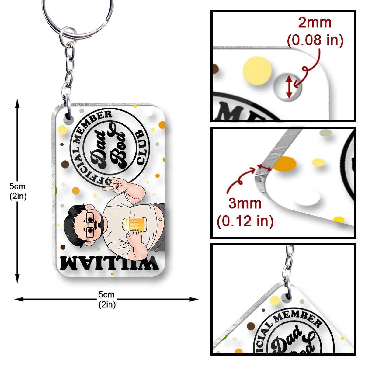 Official Member - Personalized Father Transparent Keychain