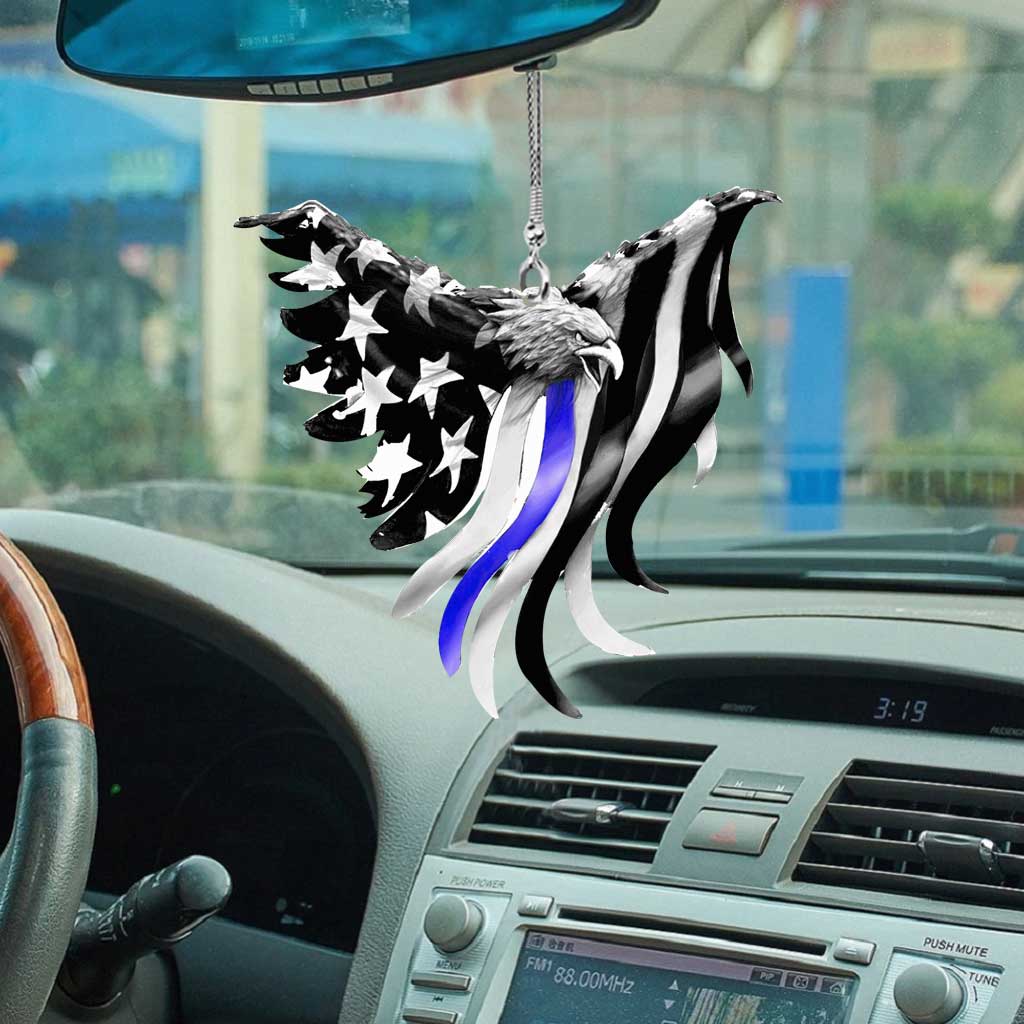 Blue Line - Police Car Ornament (Printed On Both Sides)