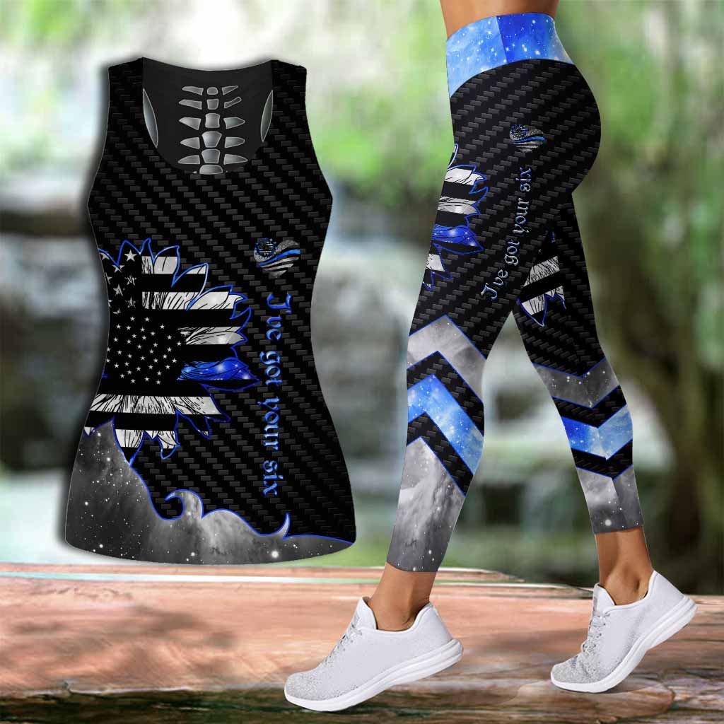 I've Got Your Six - Police Officer Leggings And Hollow Tank Top