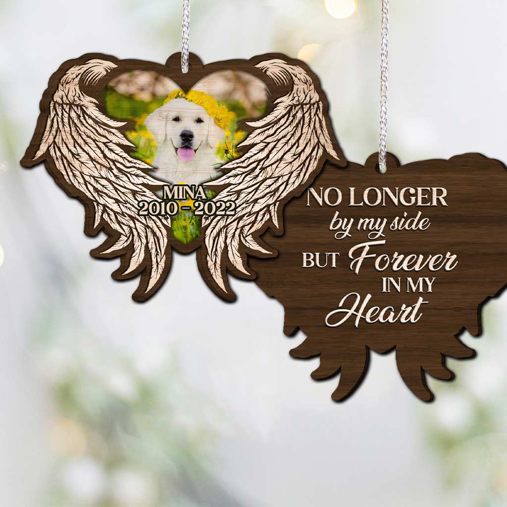 No Longer By My Side - Personalized Christmas Dog Ornament (Printed On Both Sides)