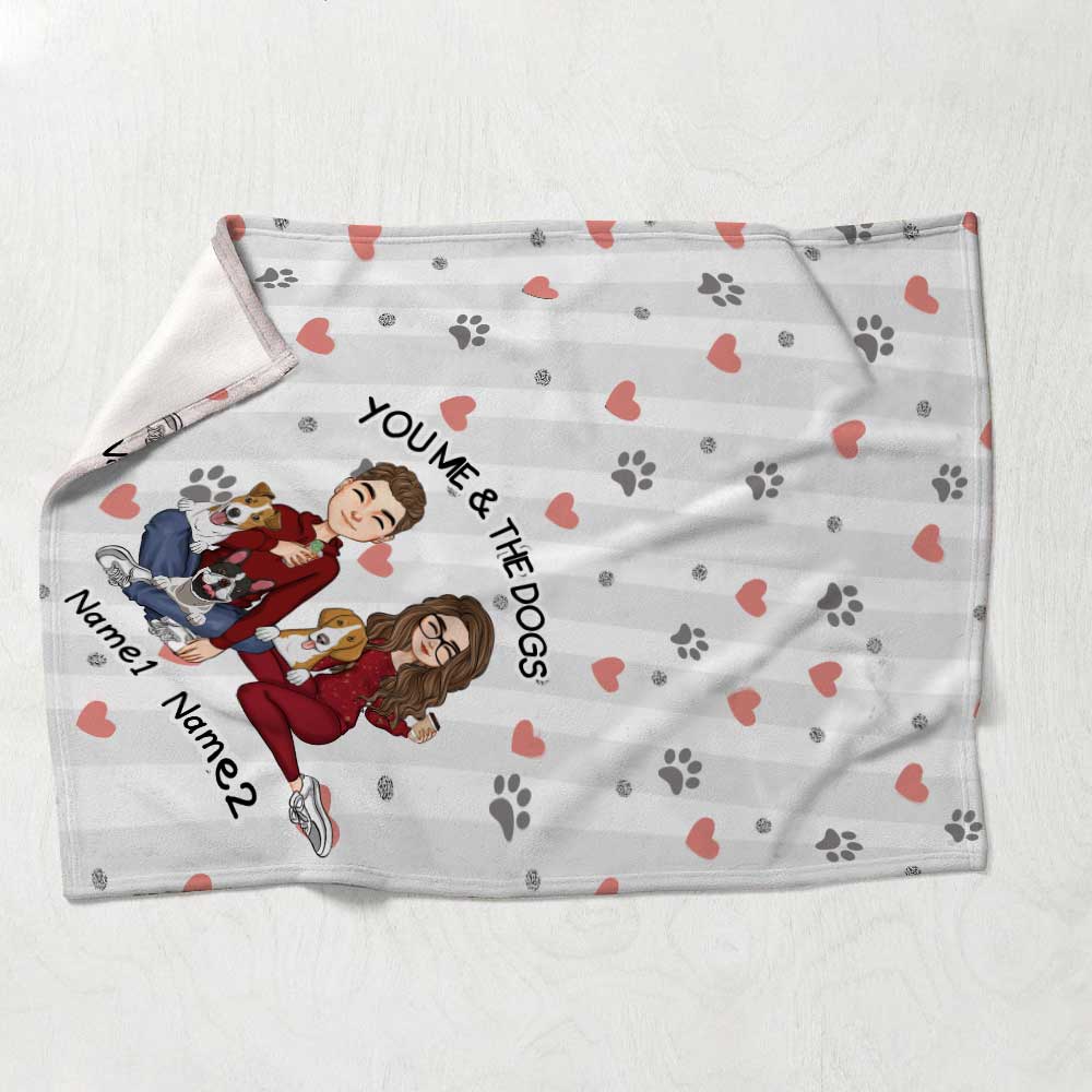 You Me And The Dog - Personalized Dog Blanket