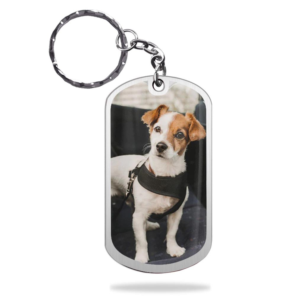 Once By My Side - Personalized Dog Stainless Steel Keychain