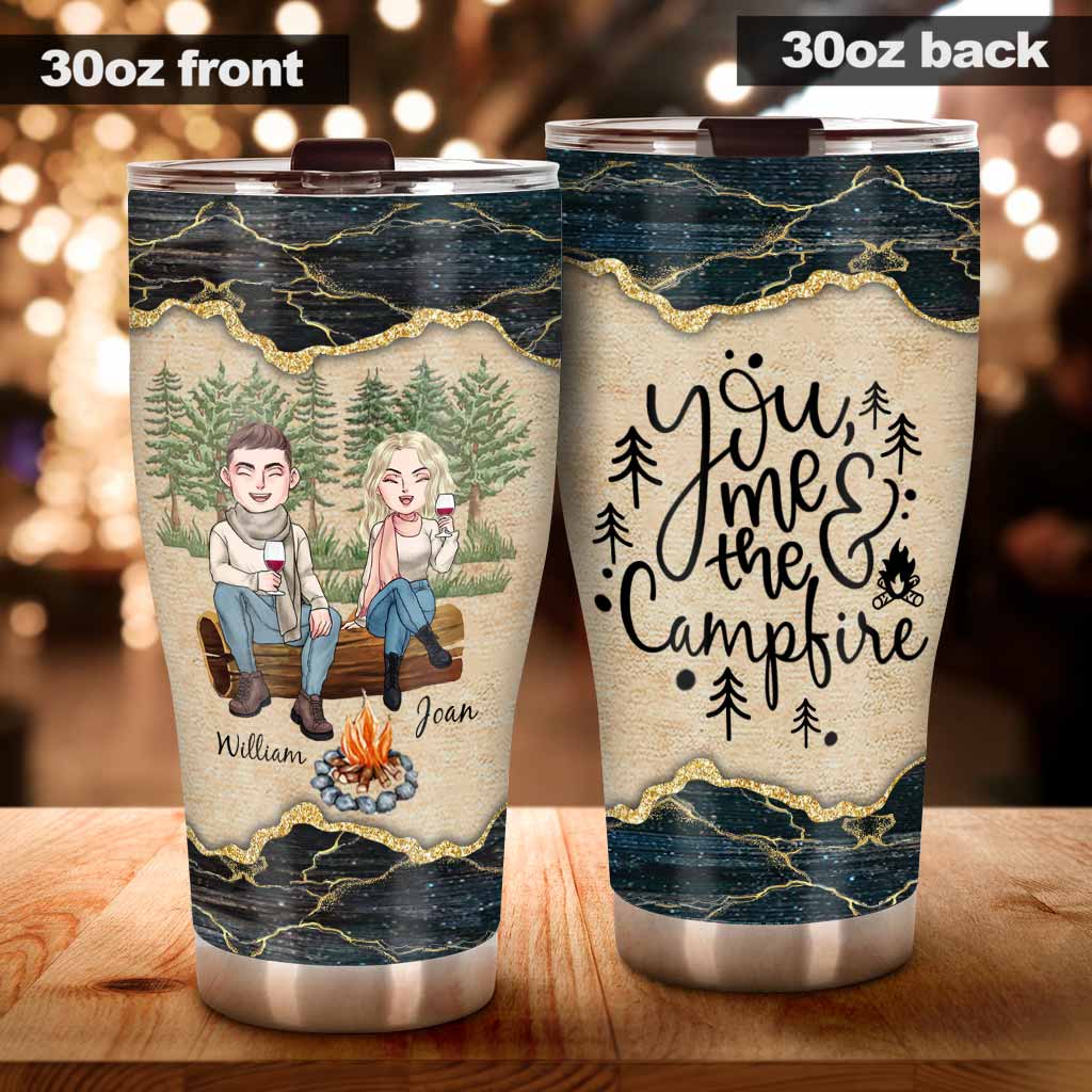 You Me And The Campfire Personalized Camping Couple Custom Tumbler