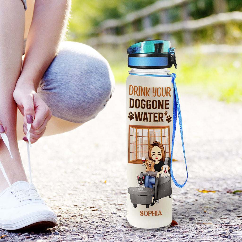 Drink Your Doggone Water - Personalized Dog Water Tracker Bottle