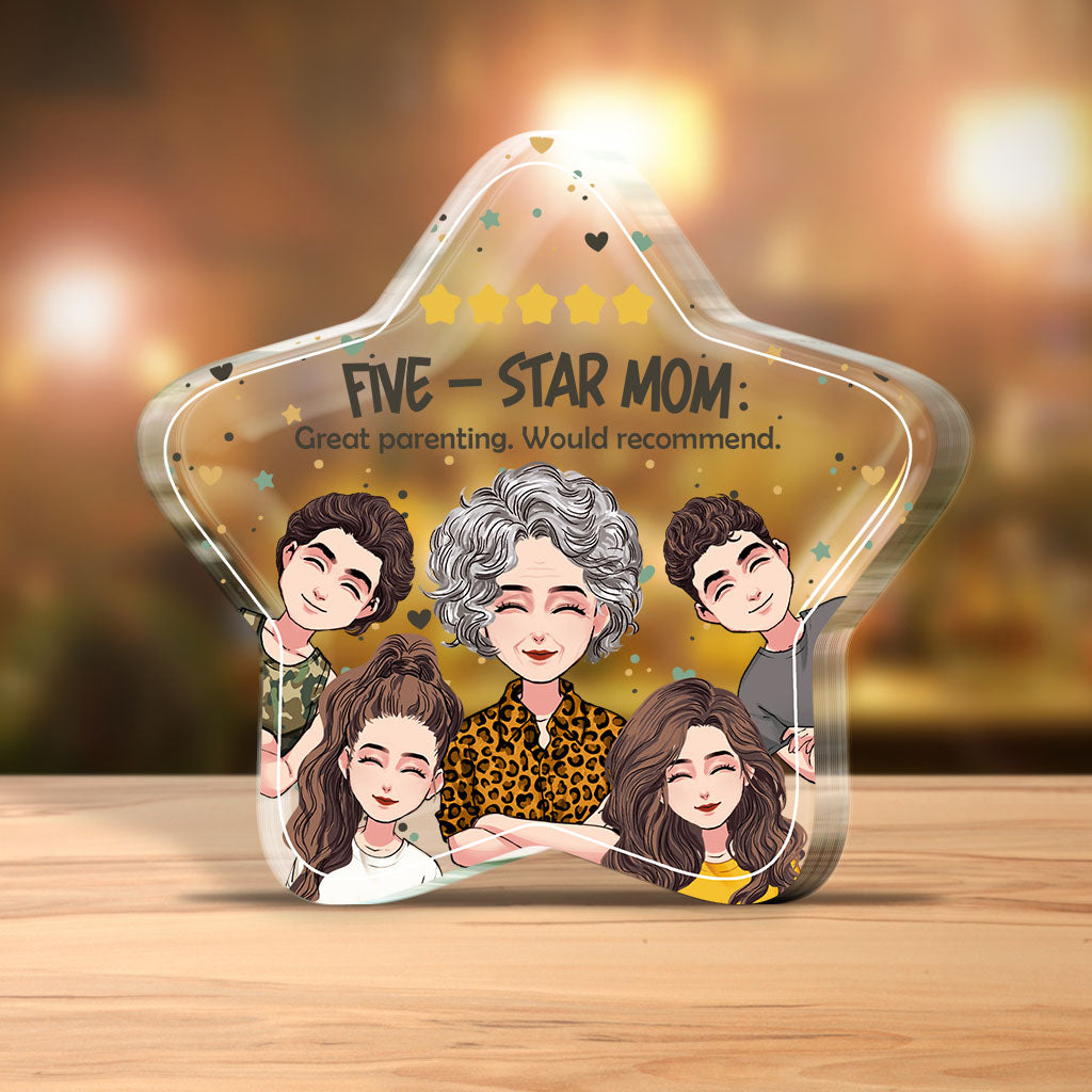 Five-Star Mom - Personalized Mother's Day Mother Custom Shaped Acrylic Plaque