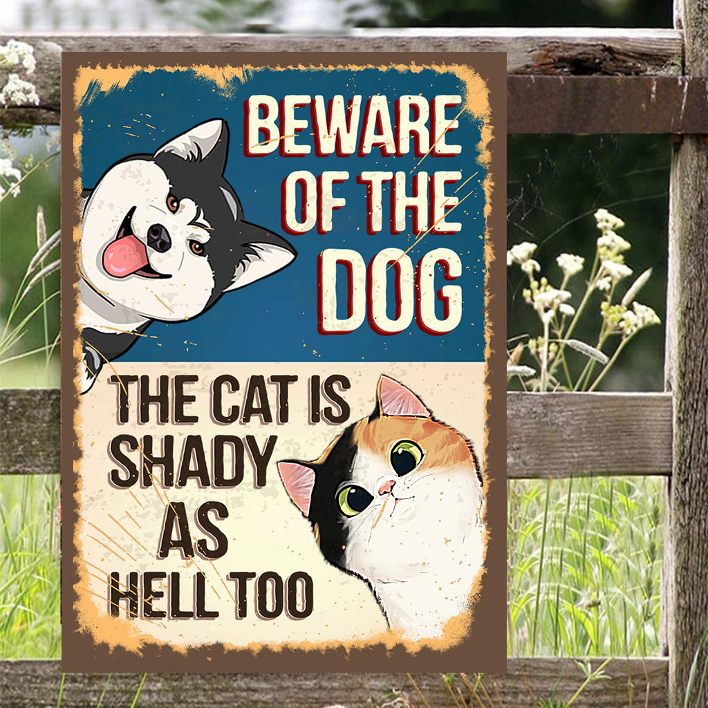 Beware Of The Dog - Personalized Dog Rectangle Metal Sign