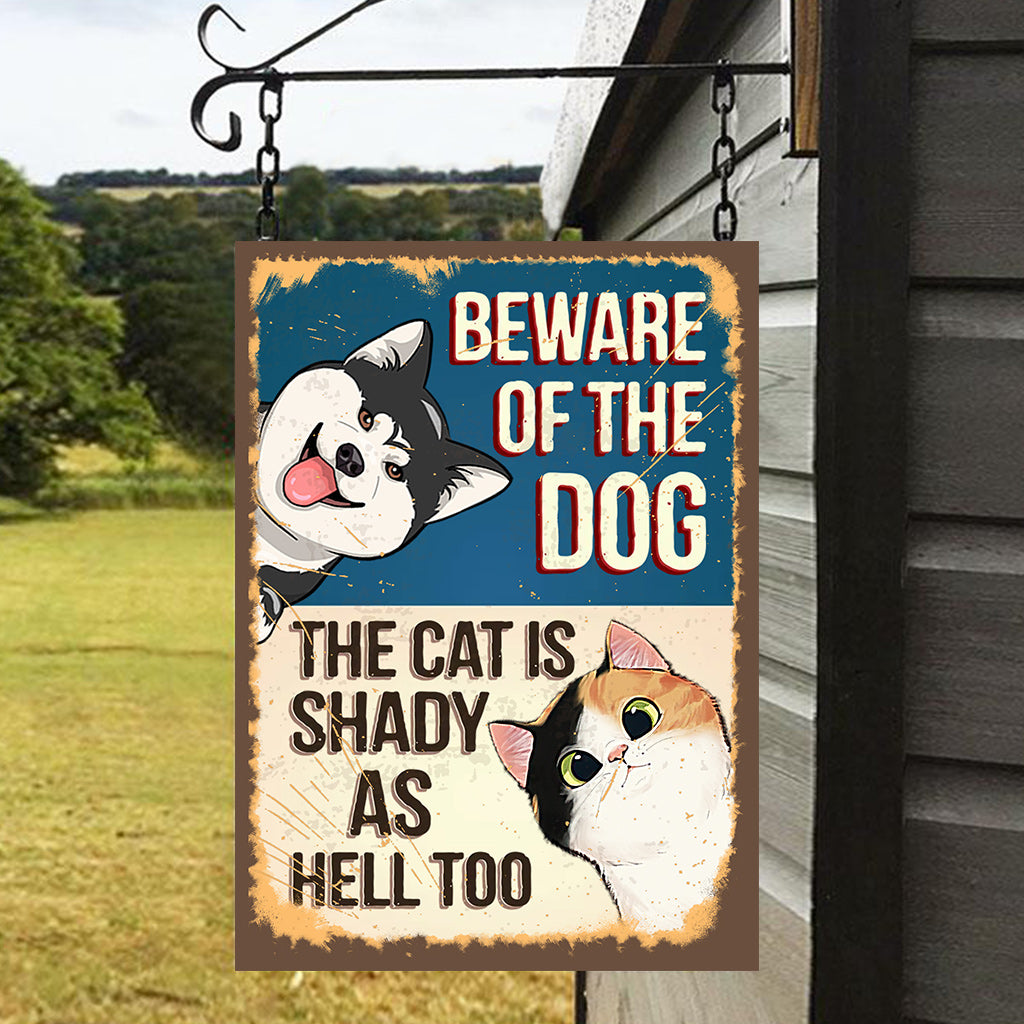 Beware Of The Dog - Personalized Dog Rectangle Metal Sign