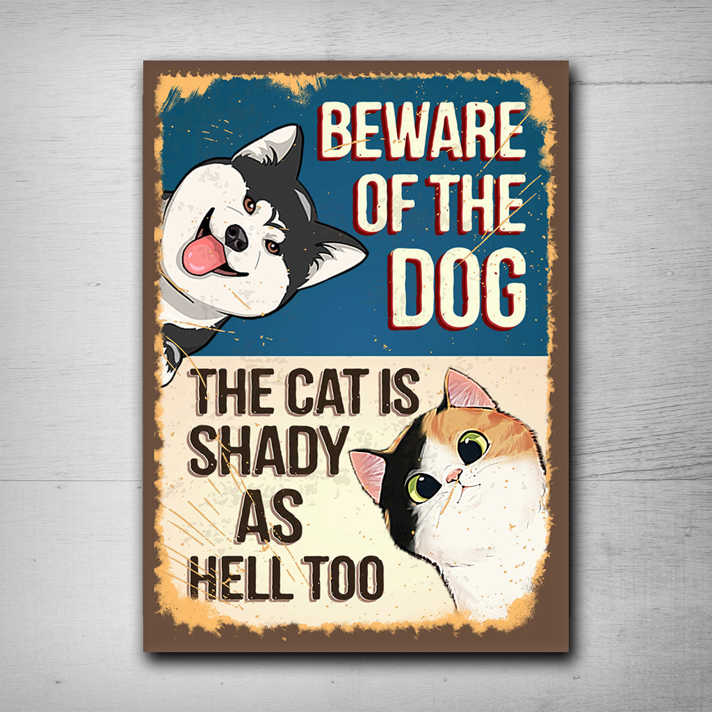 Beware Of The Dog - Personalized Dog Rectangle Metal Sign