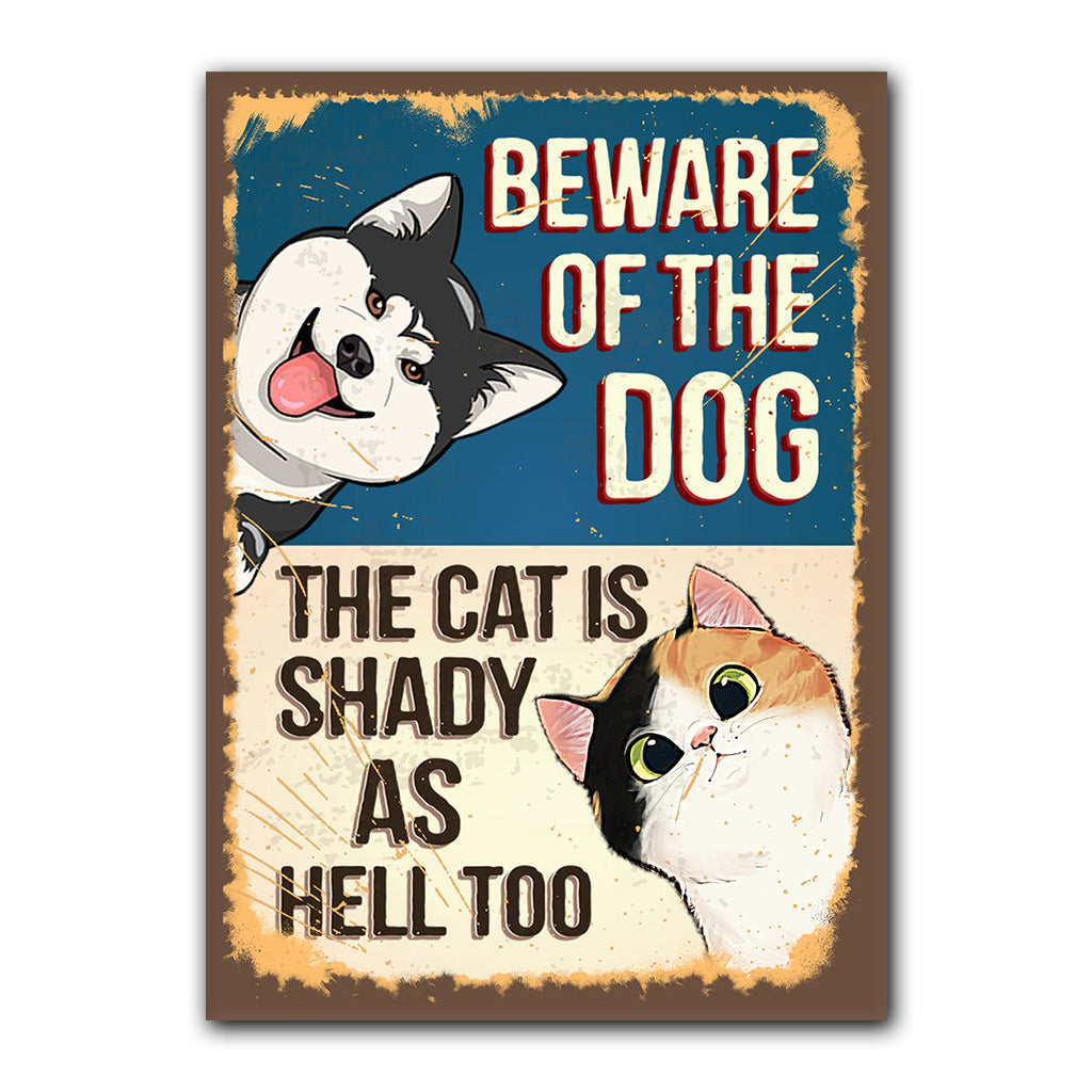 Beware Of The Dog - Personalized Dog Rectangle Metal Sign