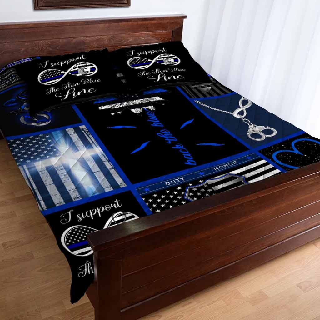 Blue Line - Police Officer Quilt Set 062021