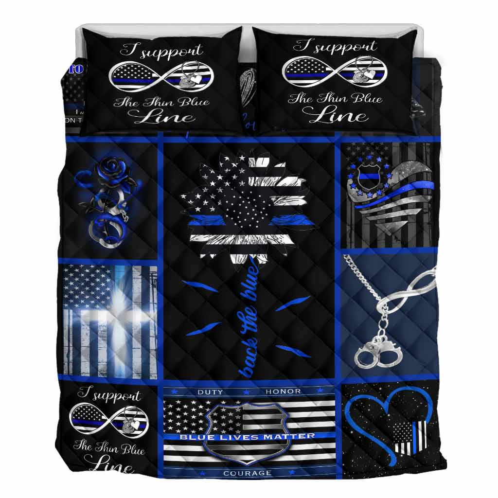 Blue Line - Police Officer Quilt Set 062021