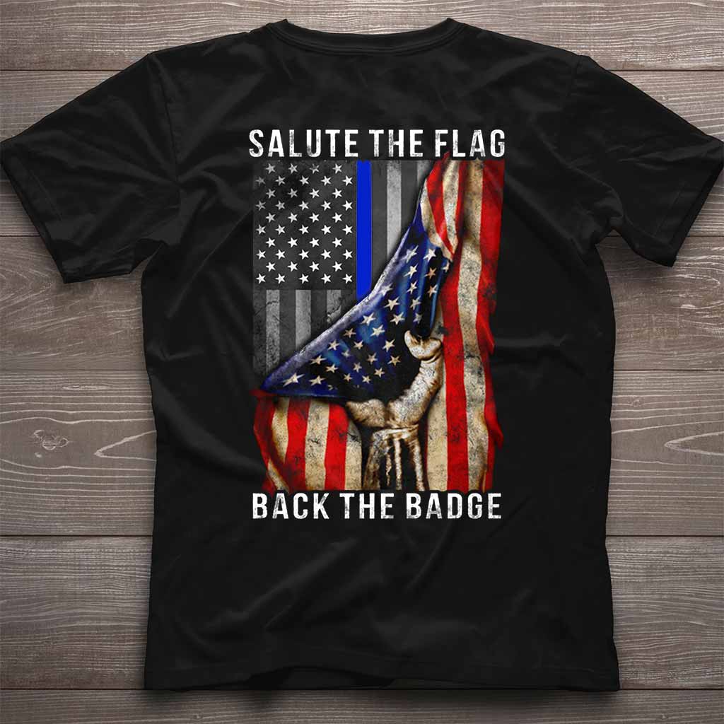 Salute The Flag - Police Officer T-shirt And Hoodie 0621