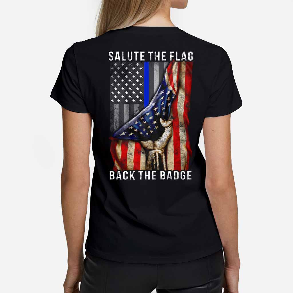 Salute The Flag - Police Officer T-shirt And Hoodie 0621