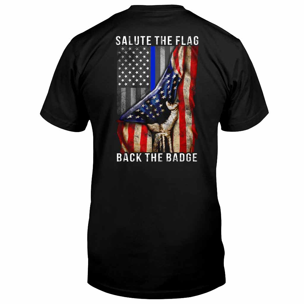 Salute The Flag - Police Officer T-shirt And Hoodie 0621