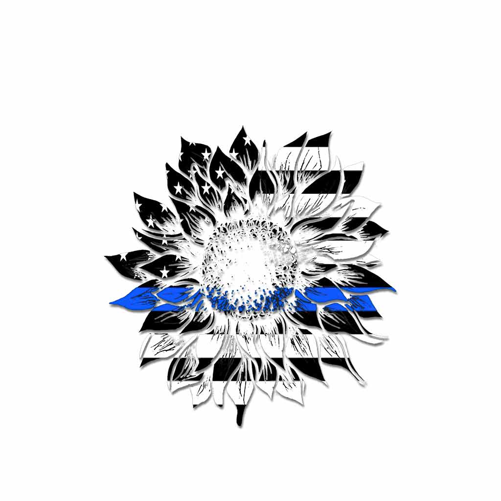 Blue Line Sunflower - Police Officer Decal Full 062021