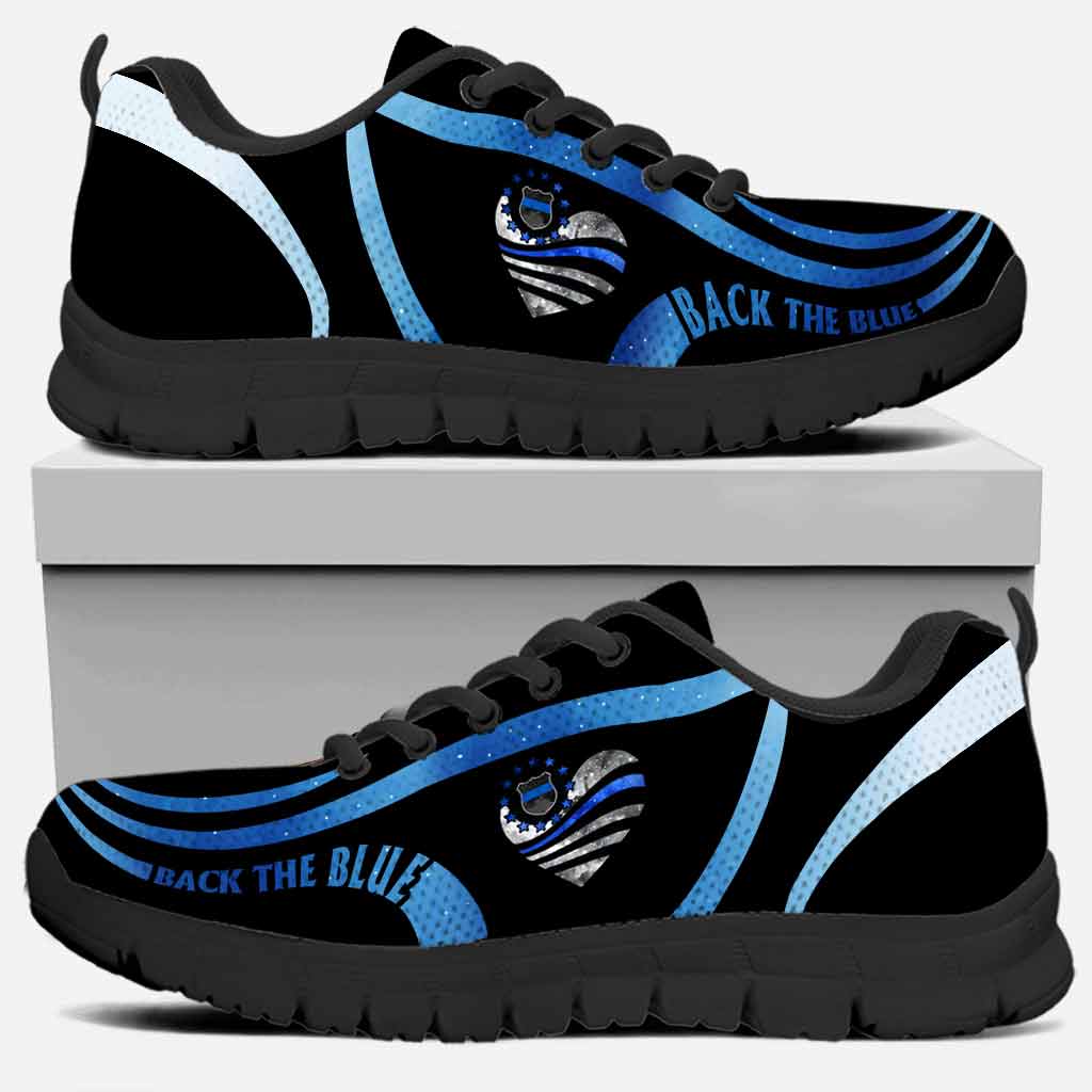 Blue Line Heart - Police Sneakers 062021