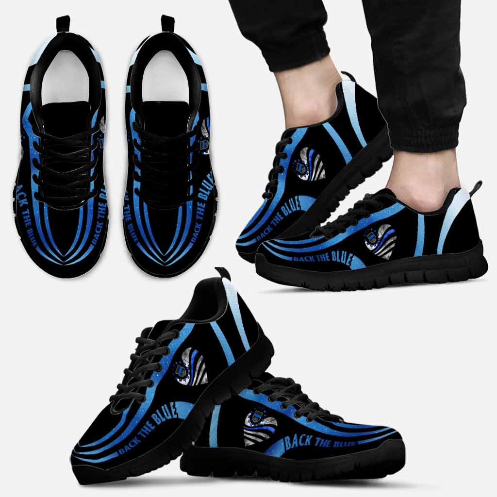 Blue Line Heart - Police Sneakers 062021