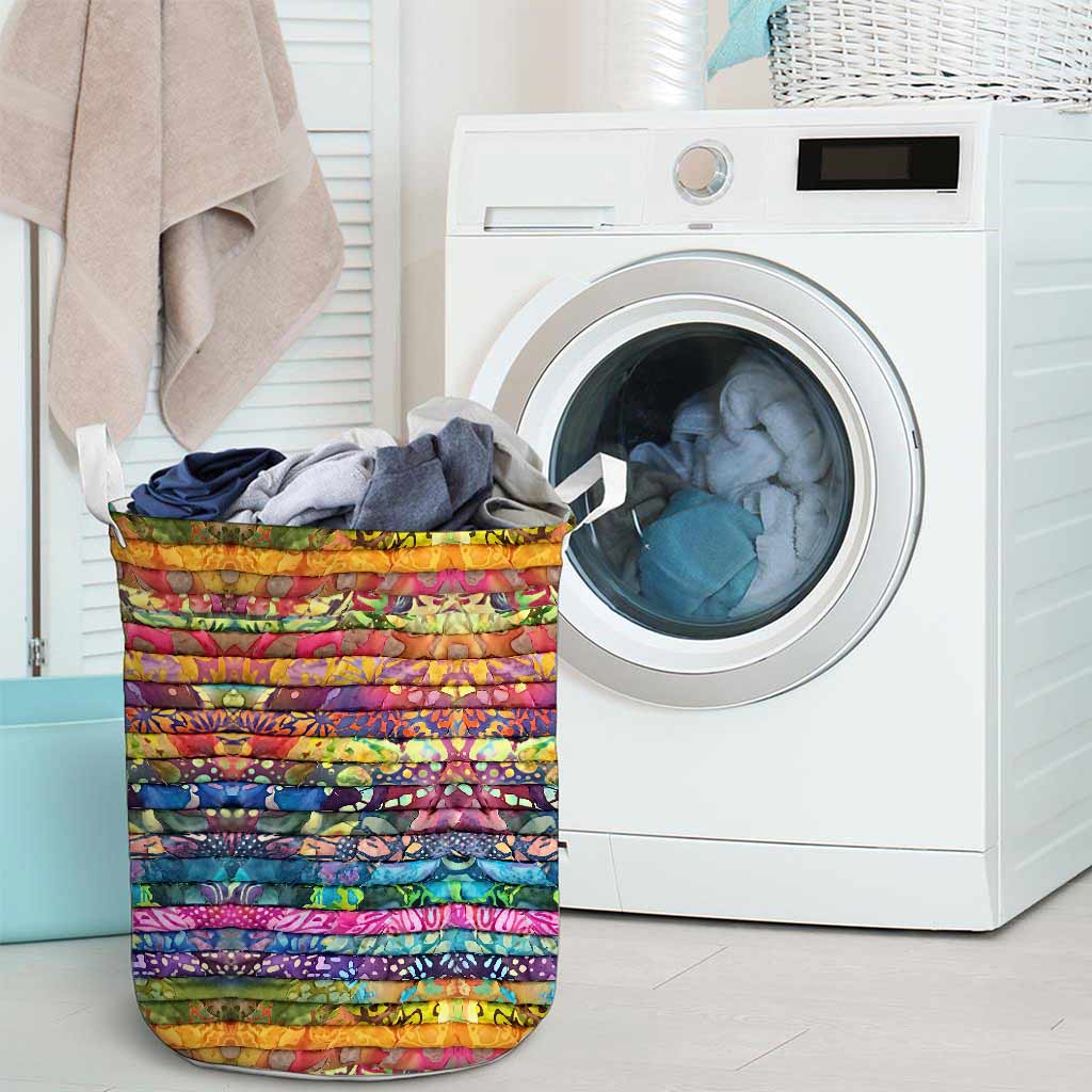Stack Of Fabric - Quilting 3D Pattern Print Laundry Basket