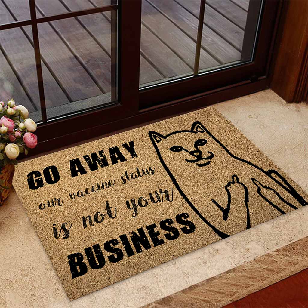 Go Away Coir Pattern Print - Cat Doormat