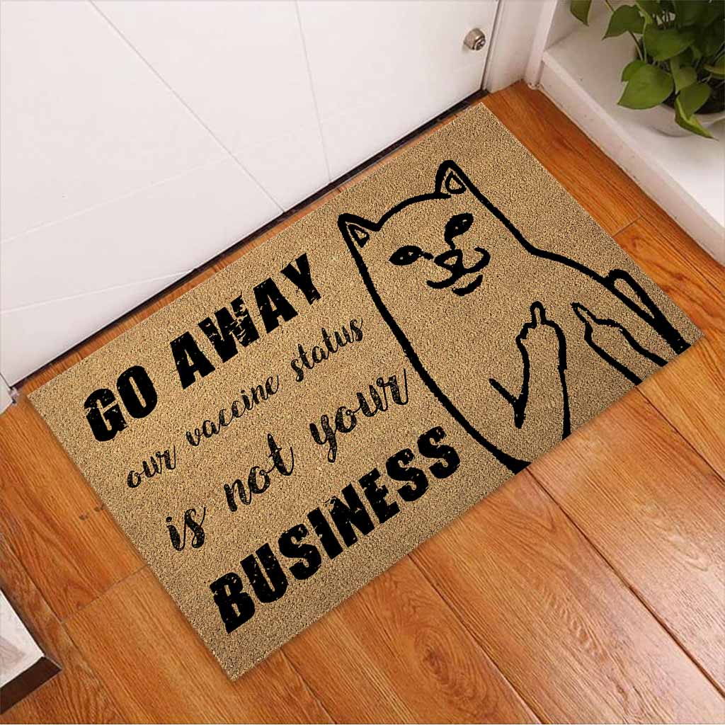 Go Away Coir Pattern Print - Cat Doormat