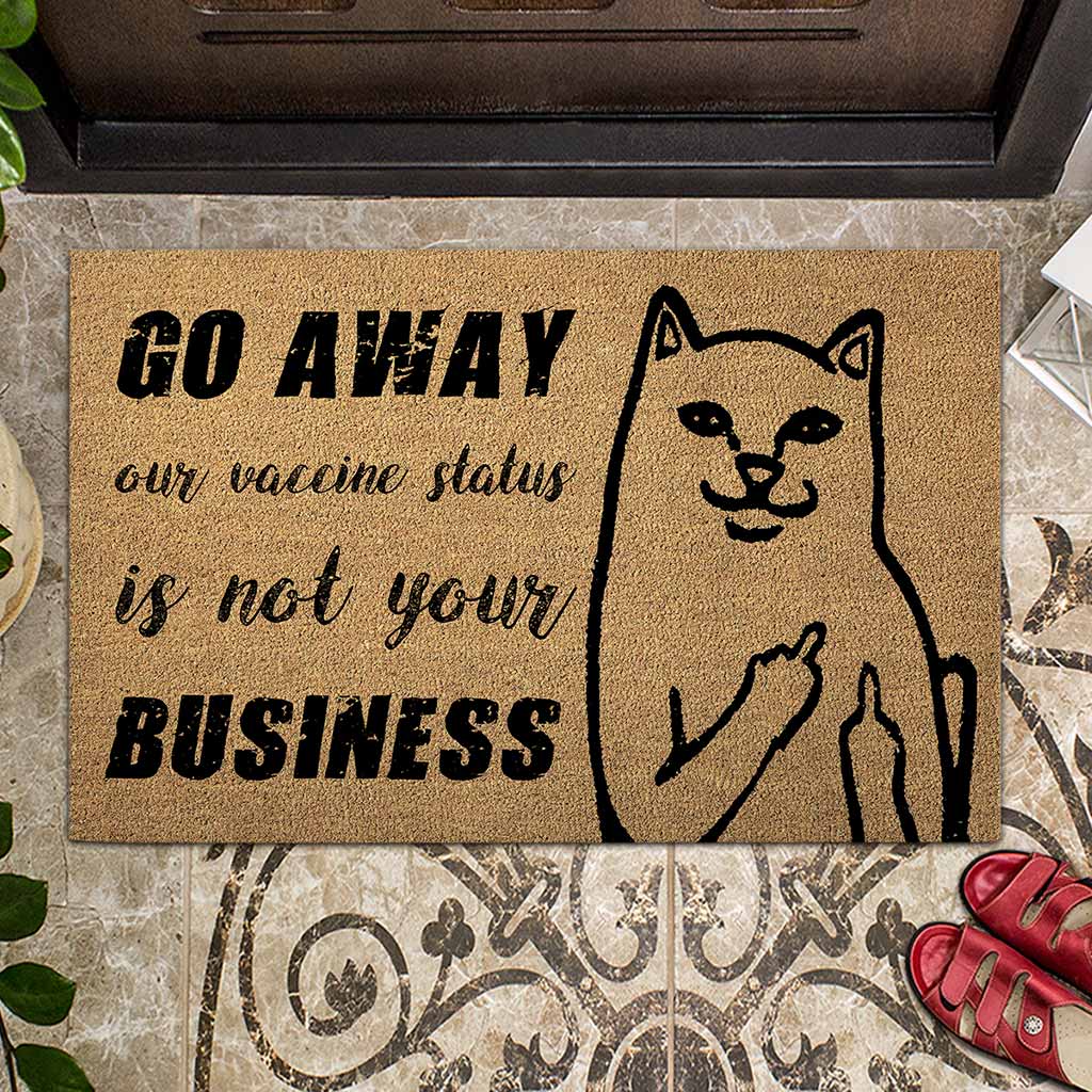 Go Away Coir Pattern Print - Cat Doormat