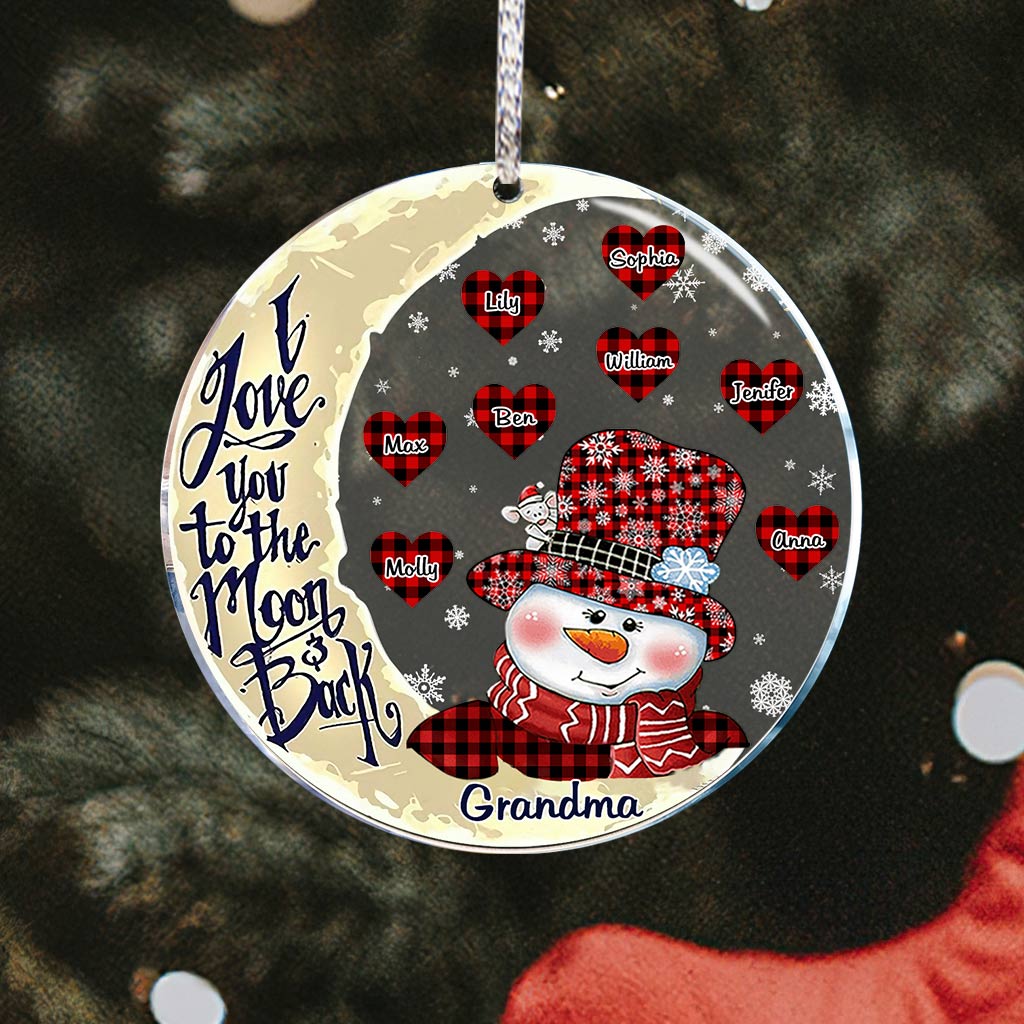 I Love You To The Moon - Gift for grandma, grandpa, mom, dad - Personalized Ornament