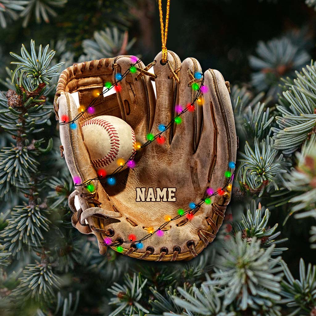 Baseball Lovers - Personalized Christmas Ornament (Printed On Both Sides)