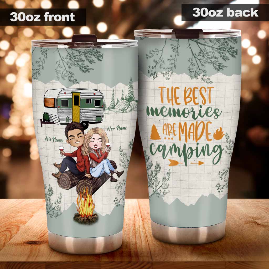 The Best Memories Are Made Camping Personalized Camper Custom Tumbler