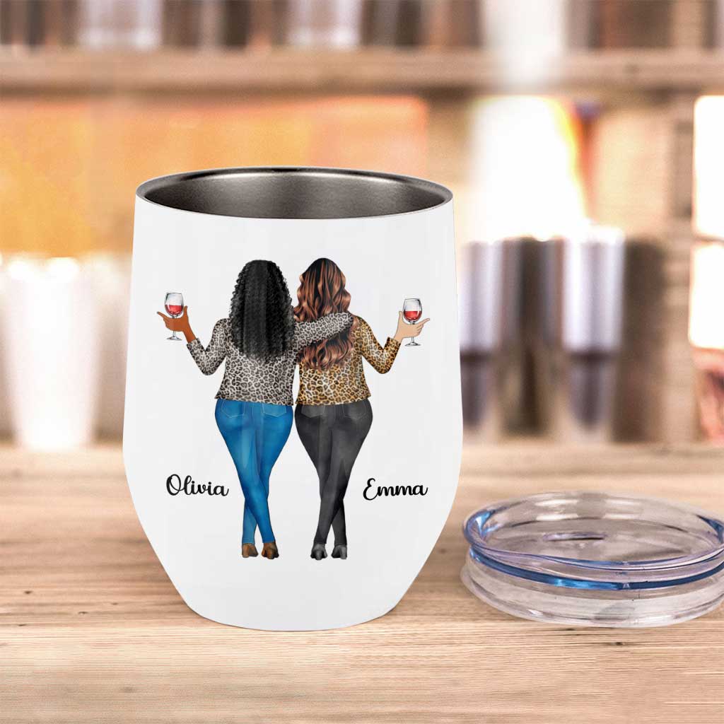 Sage, Hood And Wish A Mufuka Would - Personalized Bestie Wine Tumbler