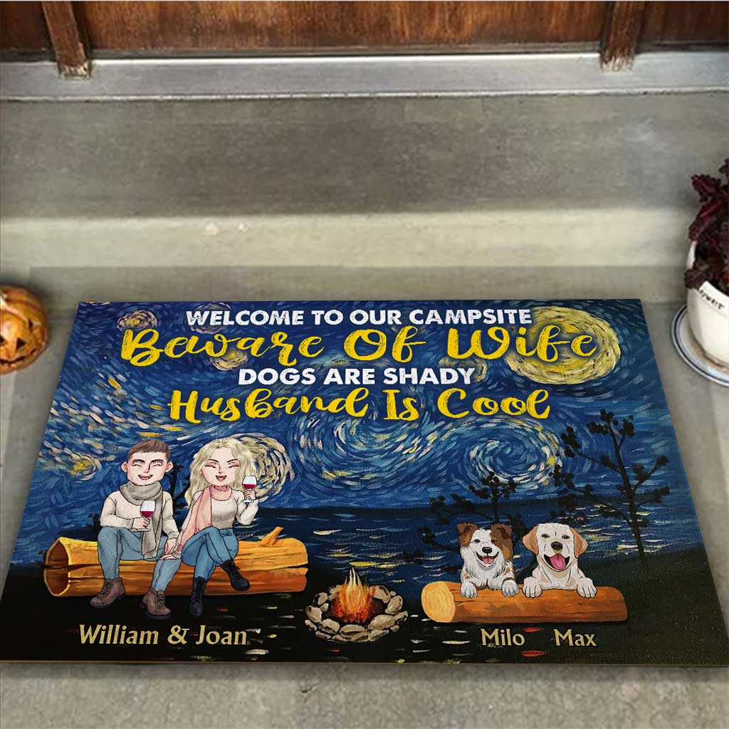 Welcome To Our Campsite - Personalized Couple Camping Doormat