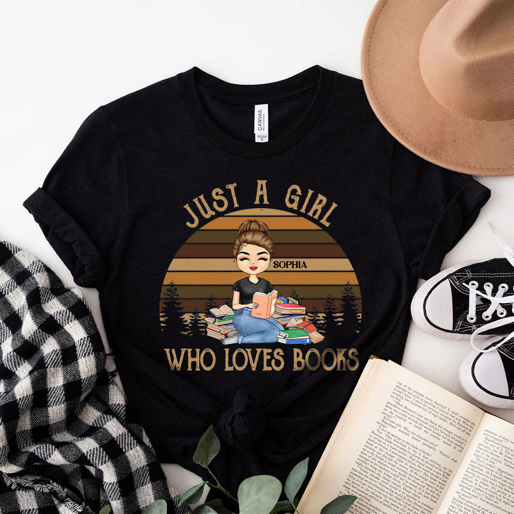 Just A Girl Who Loves Books - Personalized Book T-shirt and Hoodie