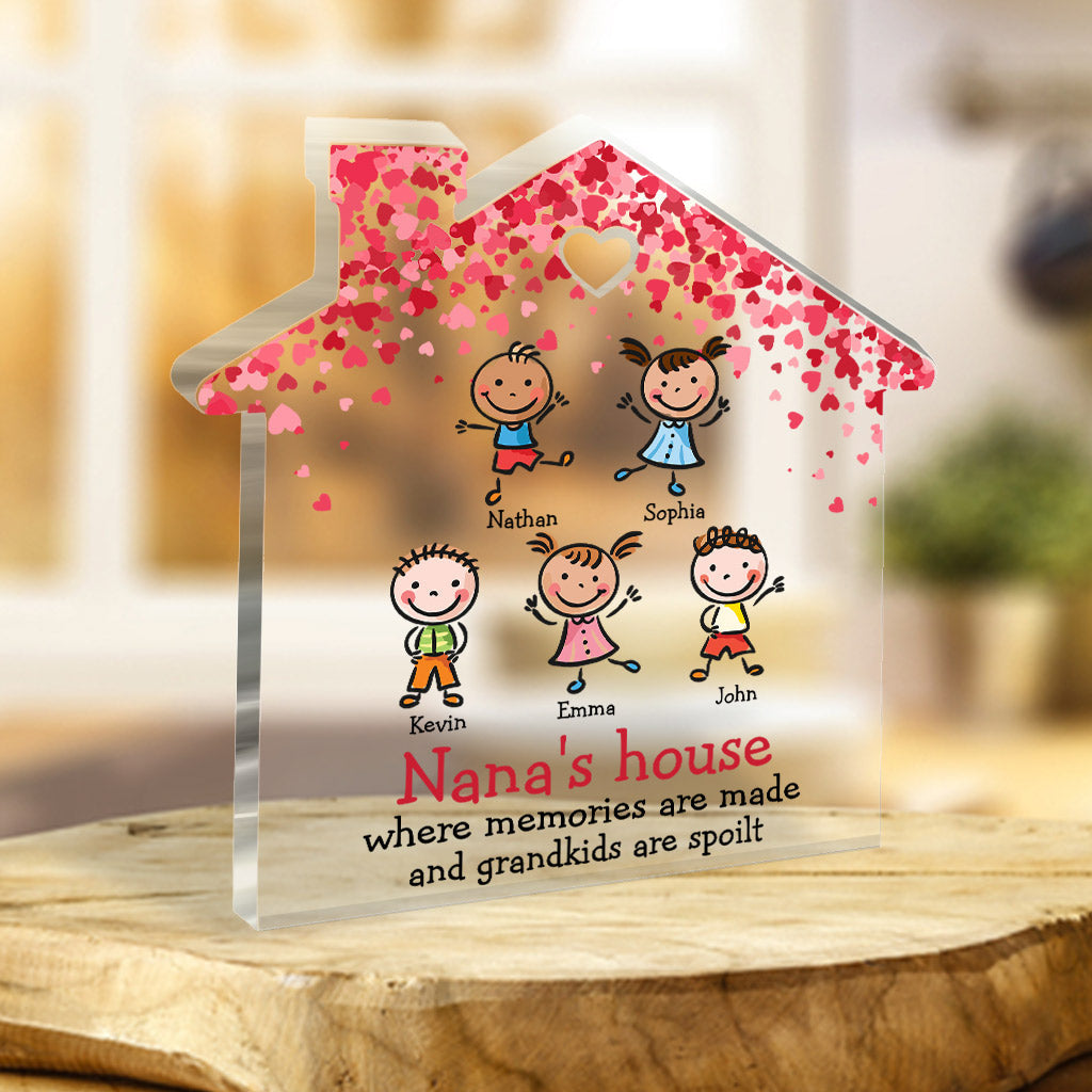 Nana's House - Gift for grandma, grandpa - Personalized Custom Shaped Acrylic Plaque