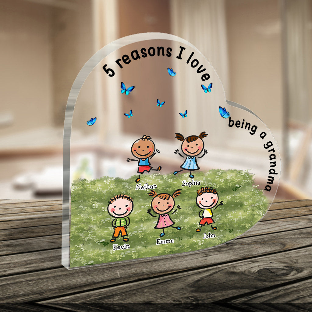 Love Being A Grandma - Gift for grandma, mom, aunt, grandpa - Personalized Custom Shaped Acrylic Plaque