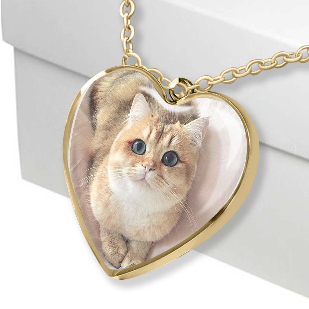 Don't Cry For Me Mom - Personalized Mother's Day Cat Heart Pendant Necklace