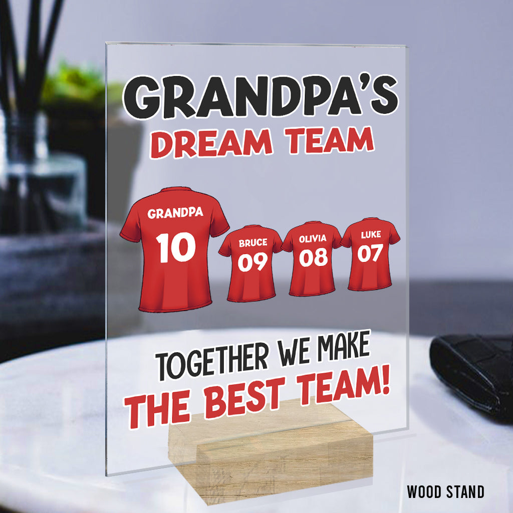 Grandad’s Team Together We Make The Best Team - Personalized Grandpa Transparent Acrylic Plaque