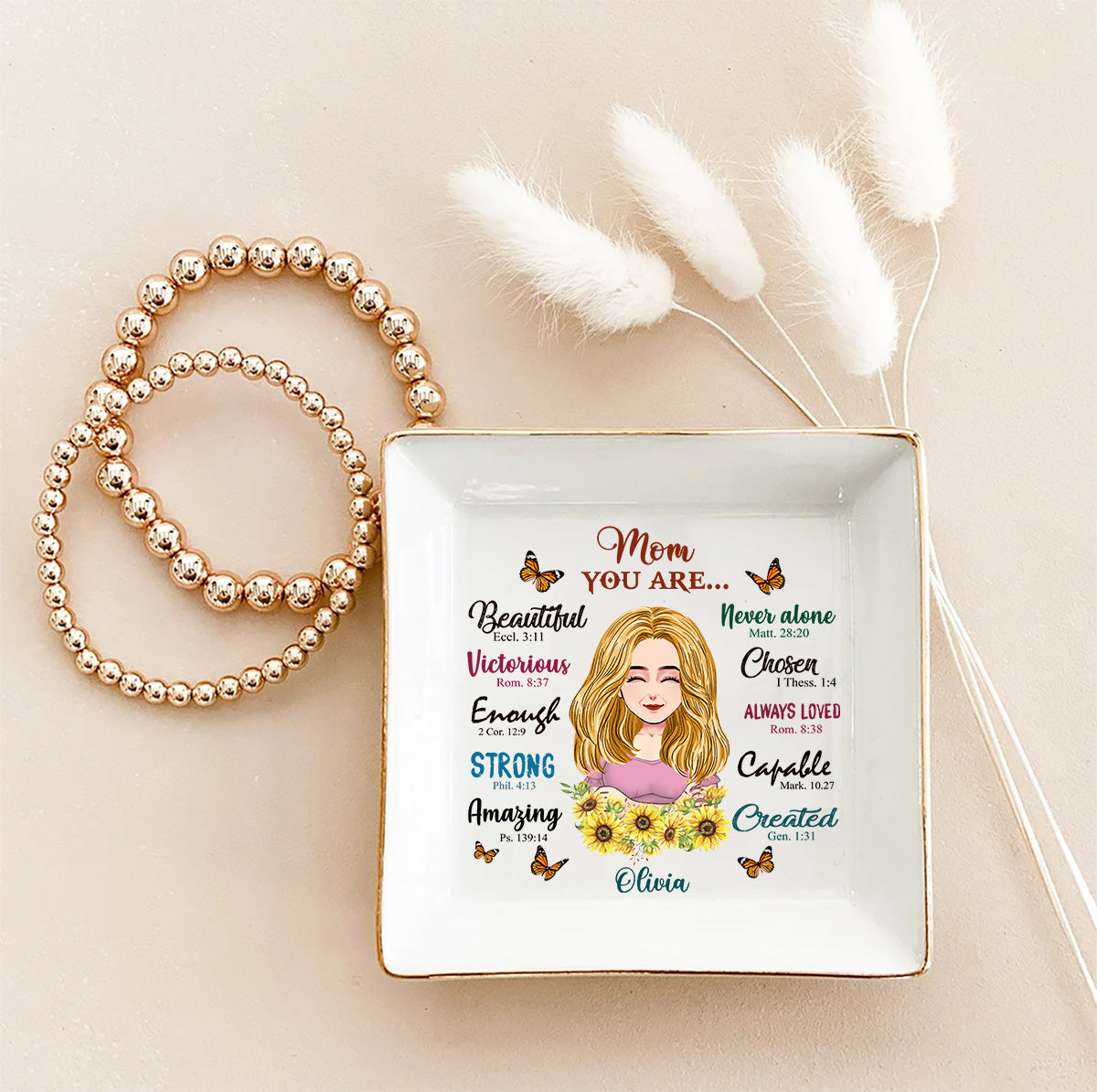 You Are Beautiful - Personalized Mother's Day Mother Jewelry Dish