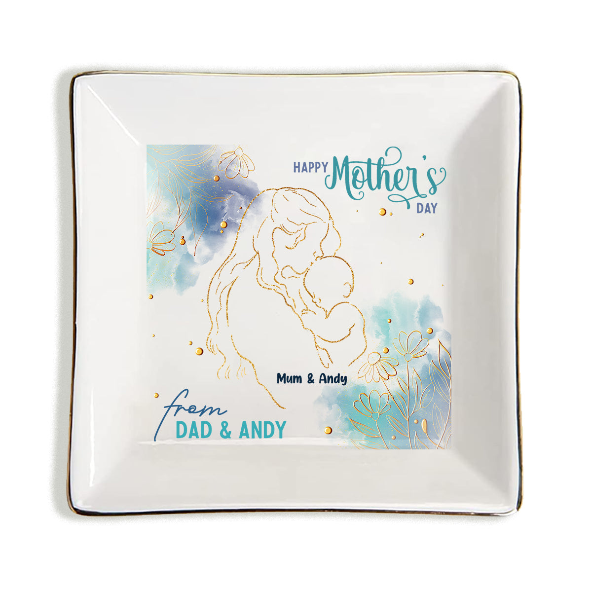 Happy Mother's Day - Personalized Mother's Day Husband And Wife Jewelry Dish