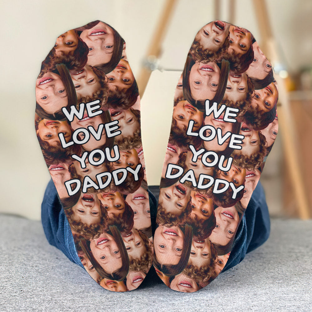 Love You Dad - Gift for dad, grandma, grandpa, mom, uncle, aunt, brother, sister, son, daughter, granddaughter, grandson, husband, wife, boyfriend, girlfriend - Personalized Socks