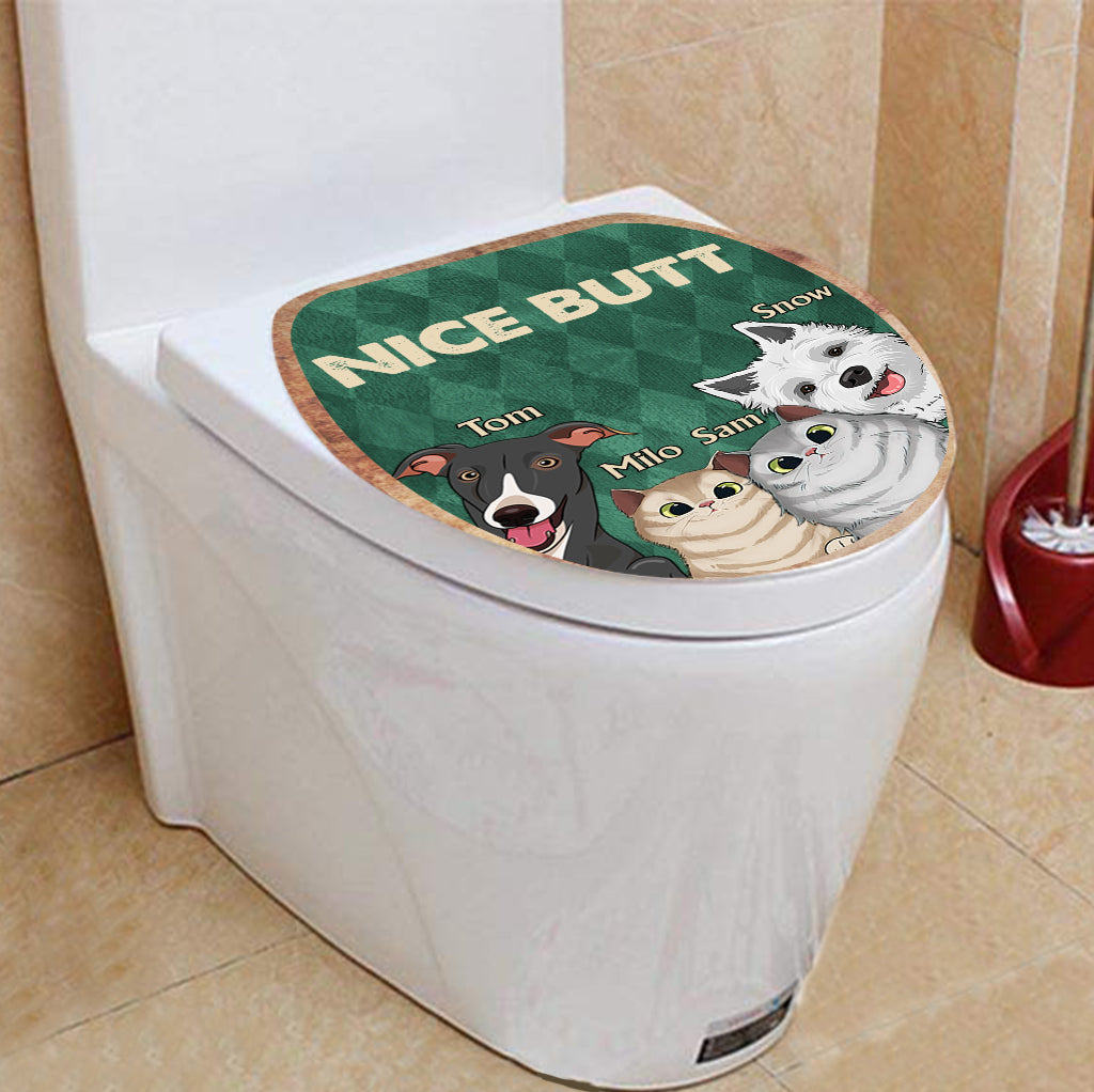 Nice butt Shower - Dog gift for dog lover, cat lover - Personalized Bathroom Mats Set