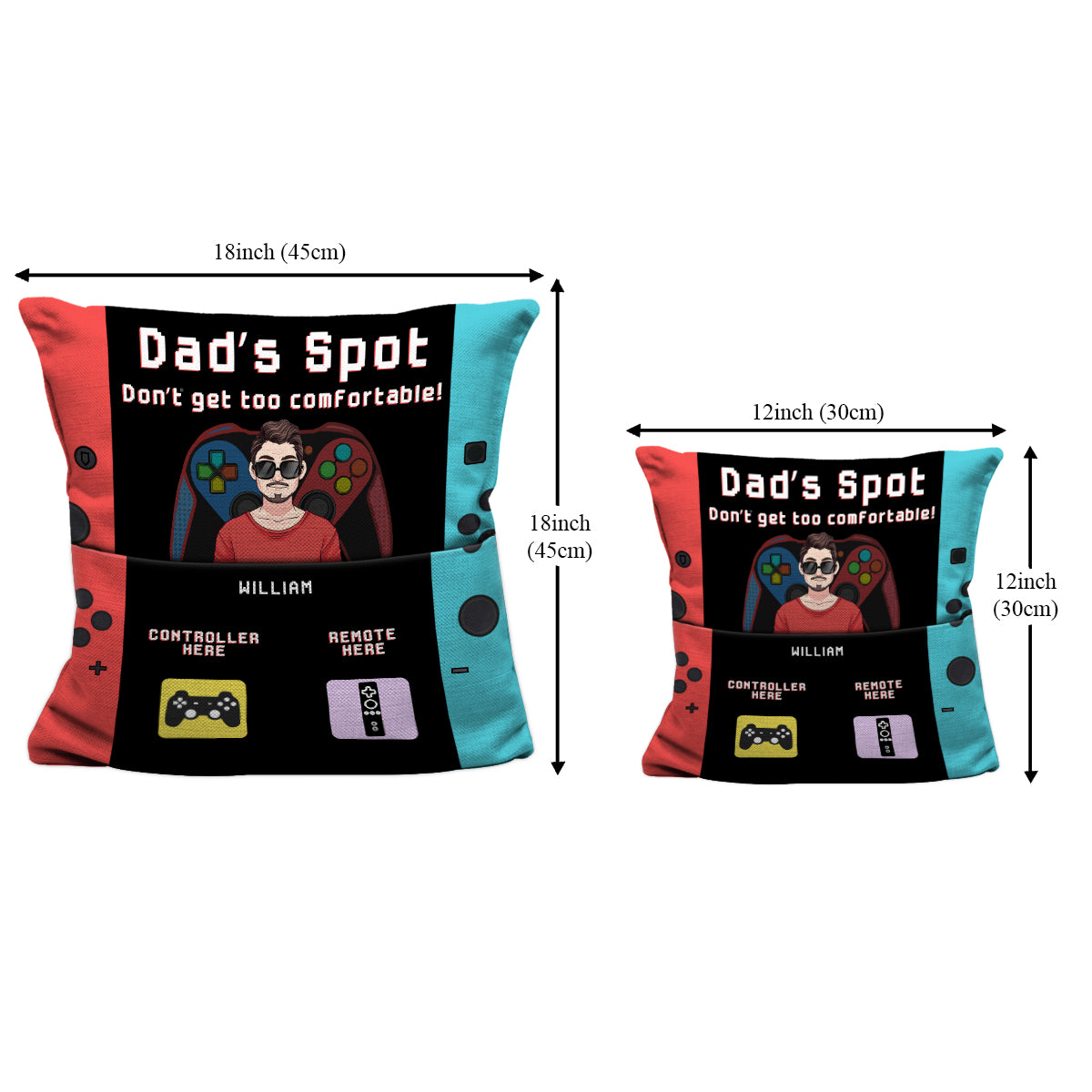 Dad’s Spot Don’t Get Too Comfortable For Gamer Dad - Personalized Video Game Pocket Pillow