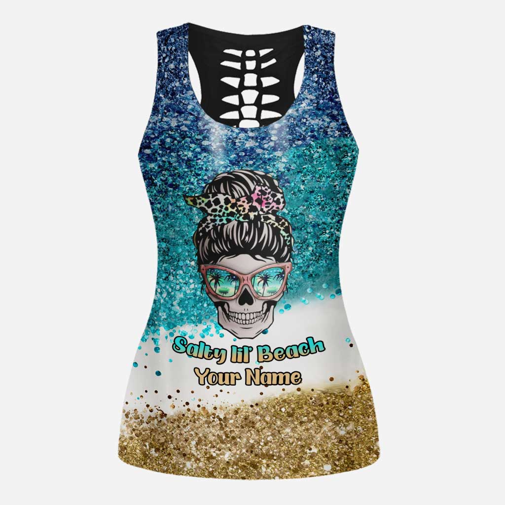 Salty Lil' Beach - Personalized Sea Lover Hollow Tank Top and Women Shorts