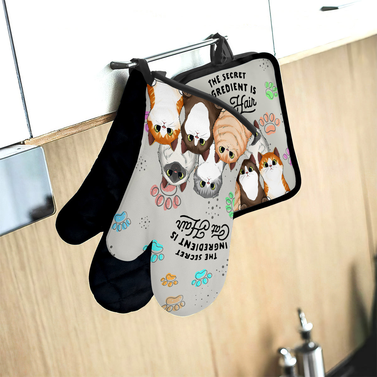 The Secret Ingredient - Personalized Baking Oven Mitts & Pot Holder Set