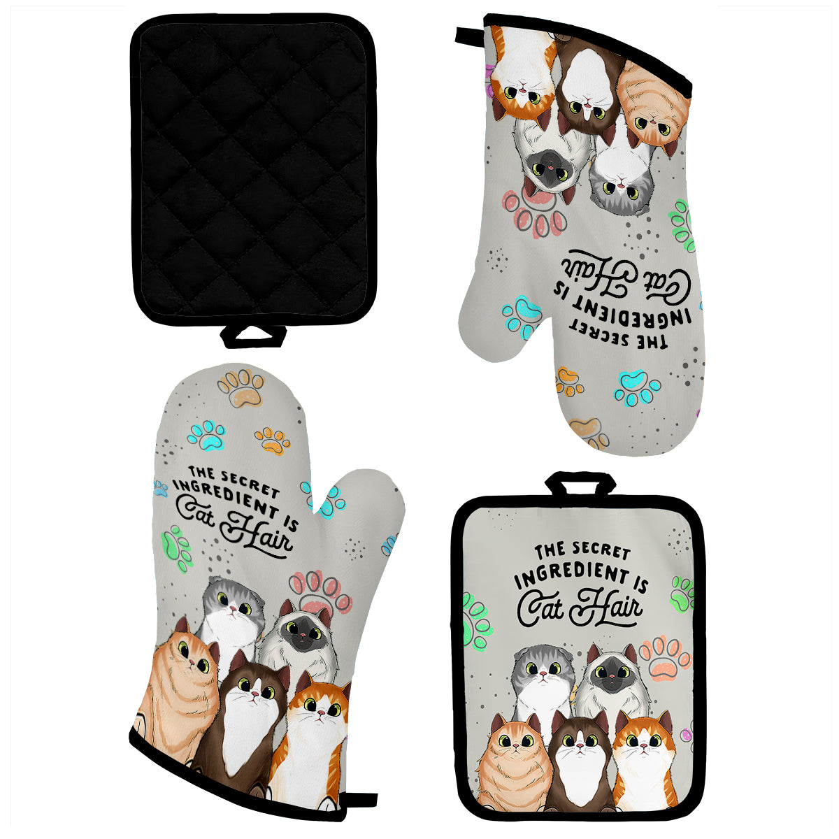 The Secret Ingredient - Personalized Baking Oven Mitts & Pot Holder Set