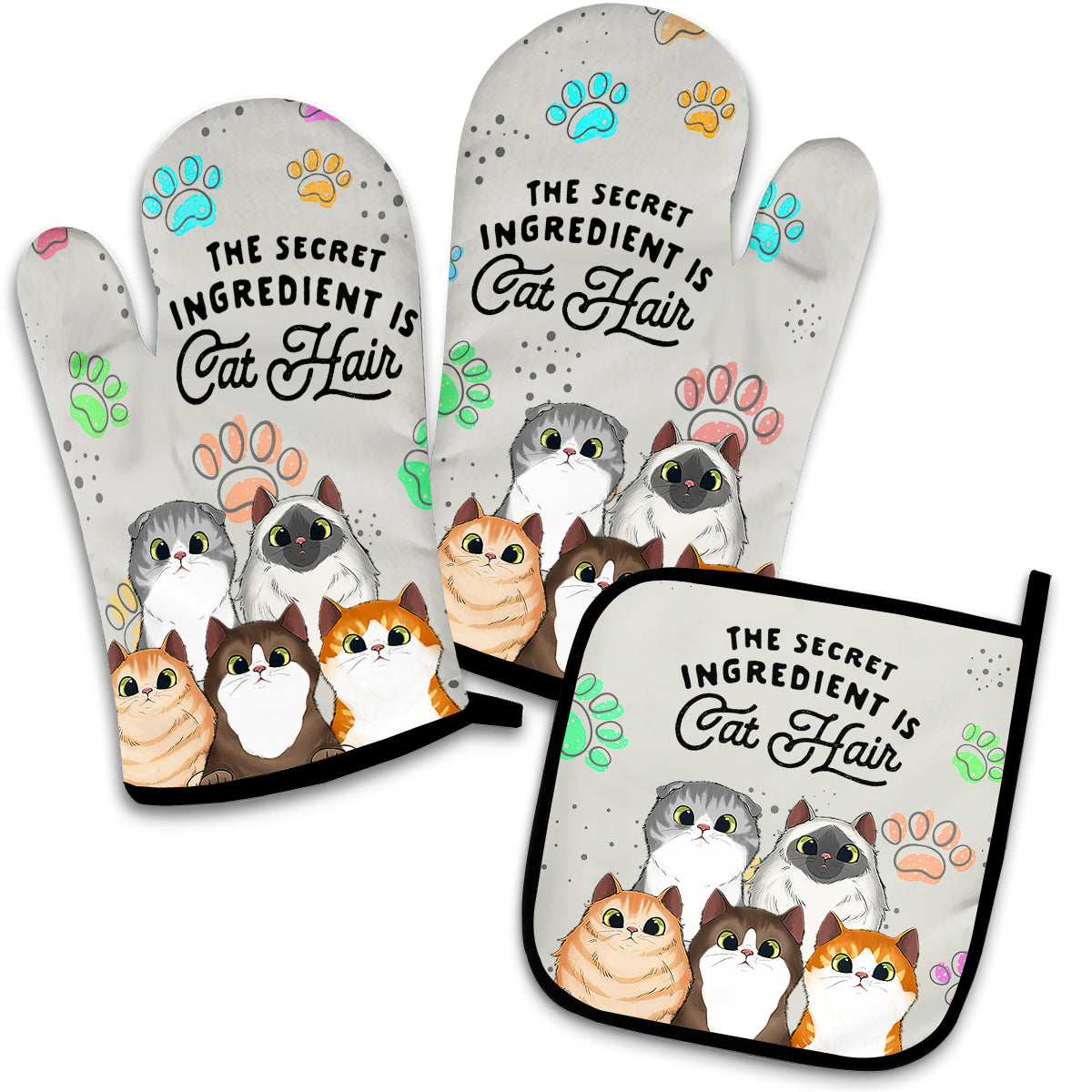 The Secret Ingredient - Personalized Baking Oven Mitts & Pot Holder Set