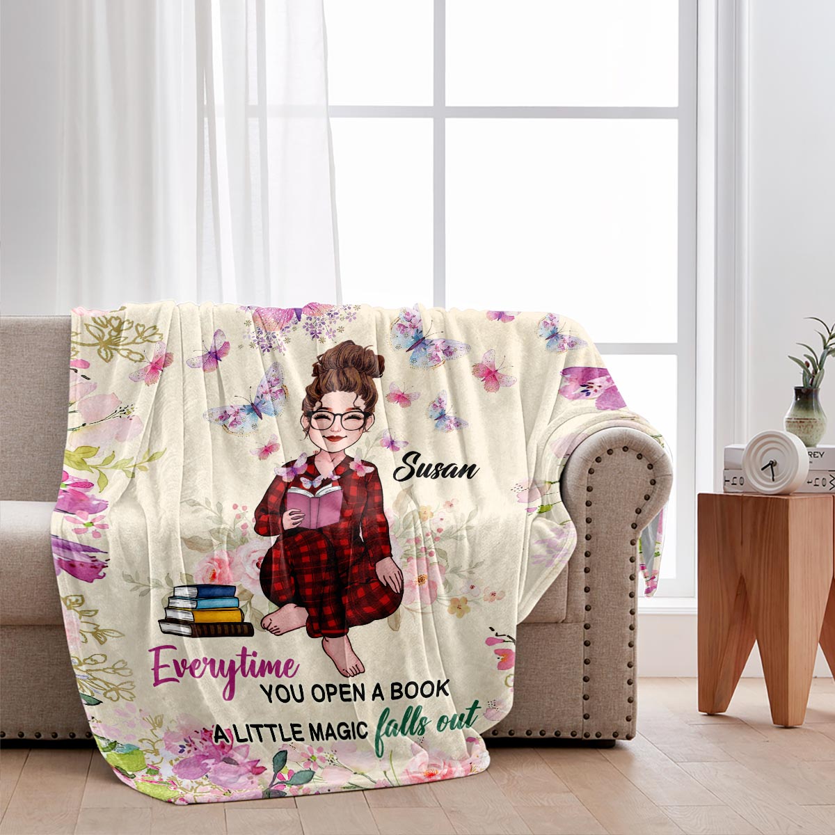 Every Time You Open A Book - Personalized Book Blanket