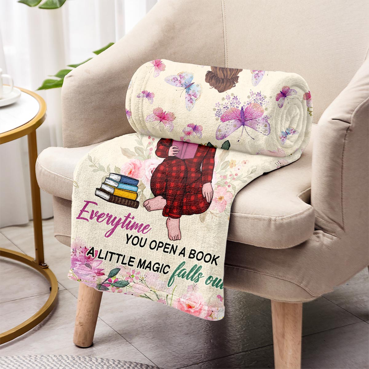 Every Time You Open A Book - Personalized Book Blanket