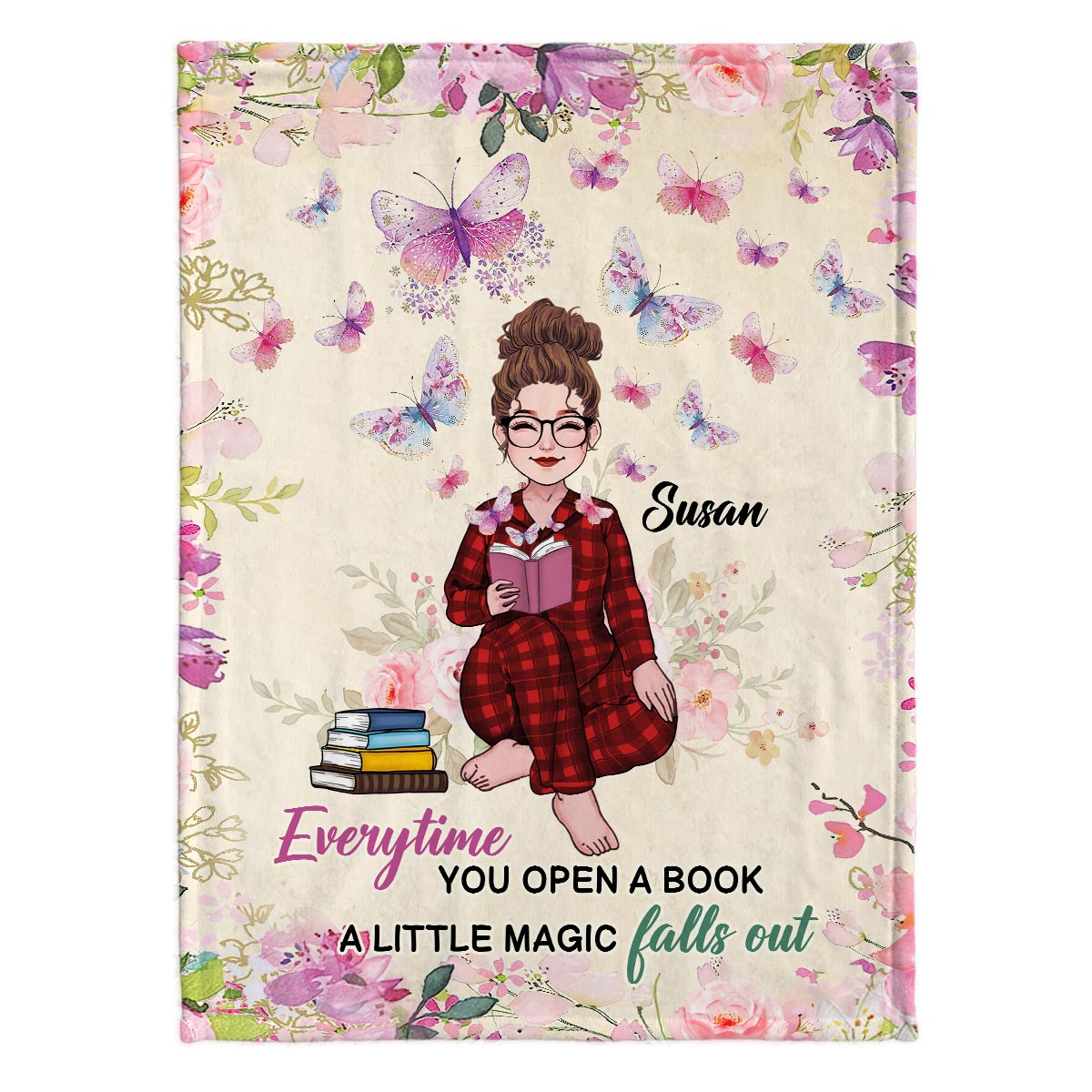 Every Time You Open A Book - Personalized Book Blanket