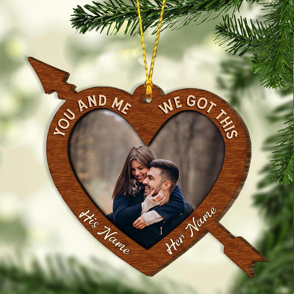 God Knew My Heart Needed You - Personalized Christmas Couple Layered Wood Ornament