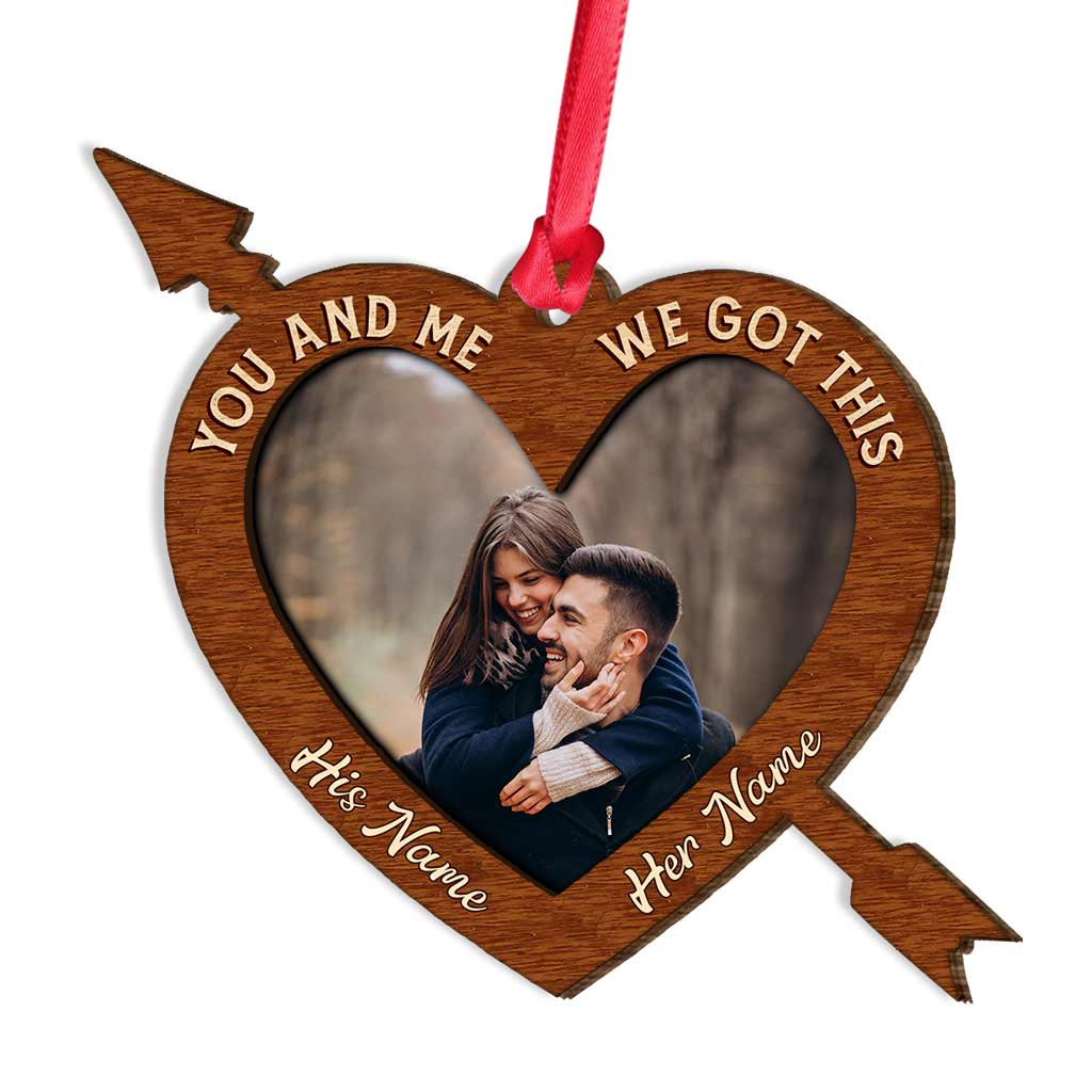 God Knew My Heart Needed You - Personalized Christmas Couple Layered Wood Ornament