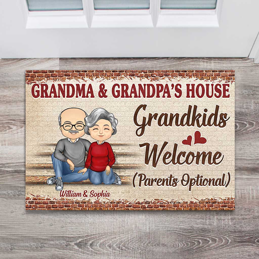 Grandma And Grandpa's House - Personalized Grandma Doormat
